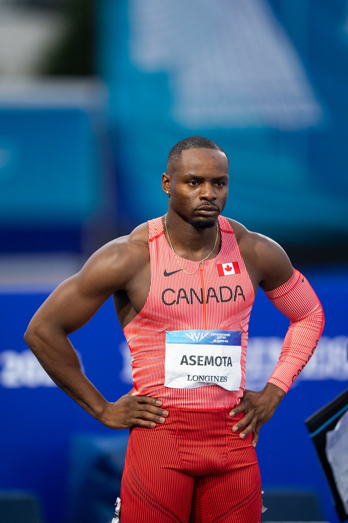 Duan Asemota portrait, hands on hips, Glasgow 2026