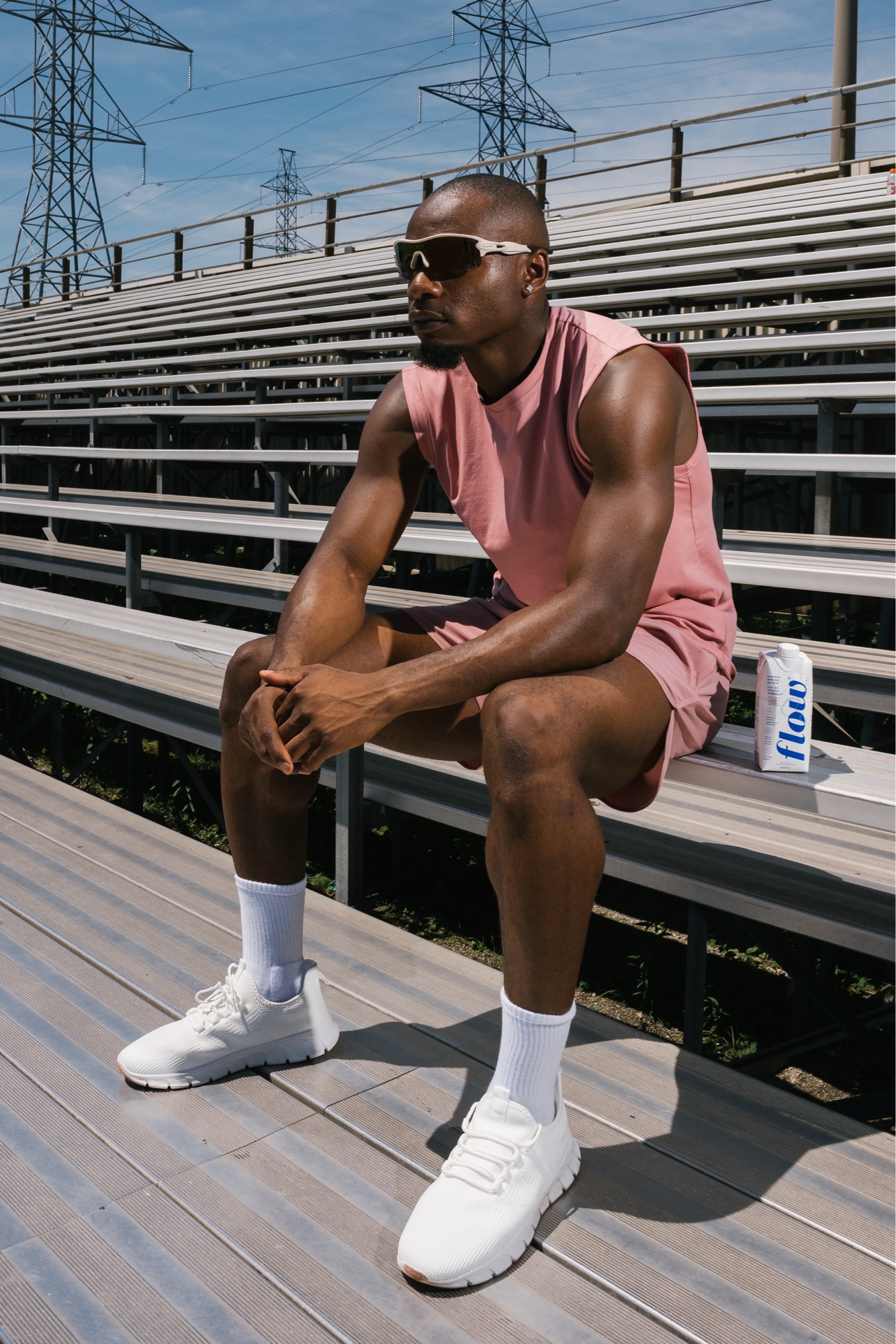 Flow Water campaign, bleachers portrait