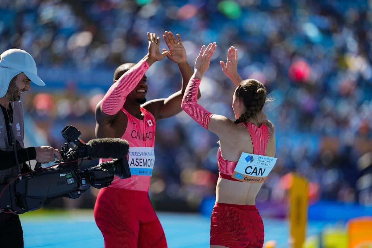 World Relays Gaborone high five